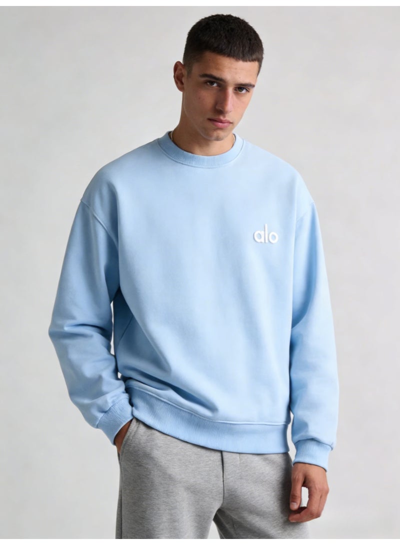 Alo World Classic Sky Blue Crewneck Sweatshirt for Everyday Wear - Image 5